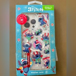 Disney Stitch Holiday Phone Case - Blue and Red-iPhone 16 Pro Max